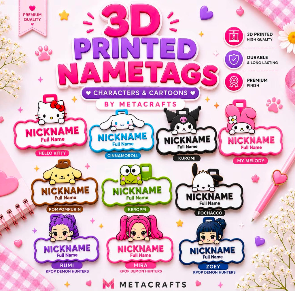 3D PRINTED NAMETAG CHARACTERS