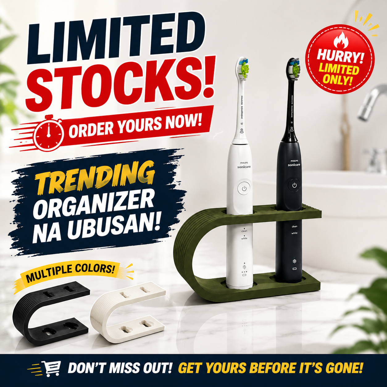 Toothbrush Holder | 34 mm Max Handle Diameter