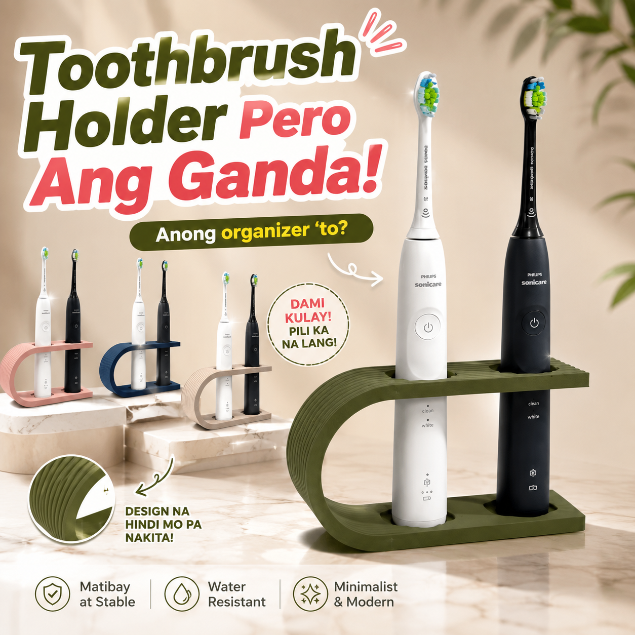 Toothbrush Holder | 34 mm Max Handle Diameter
