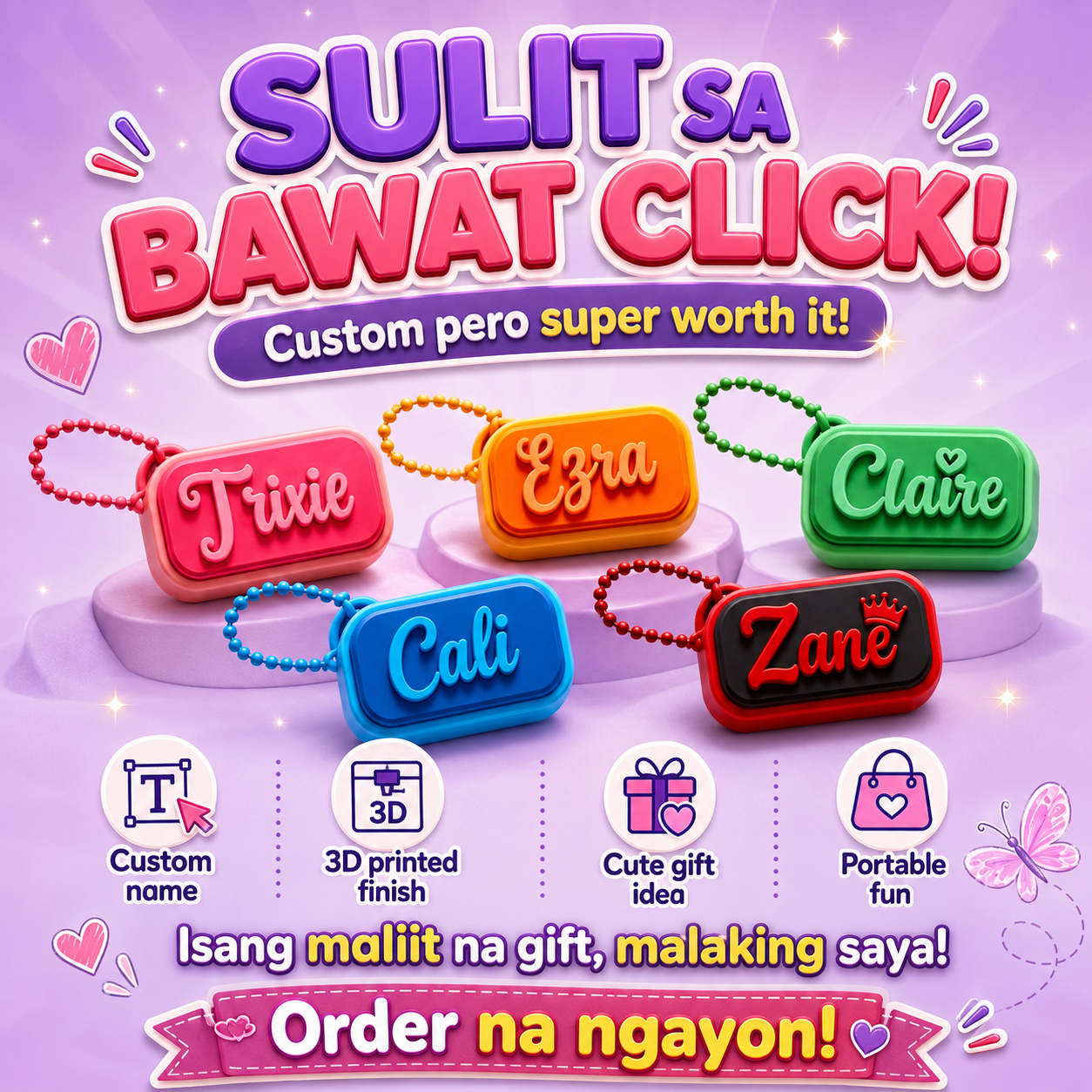 Personalized Custom Name Fidget Clicker Toy