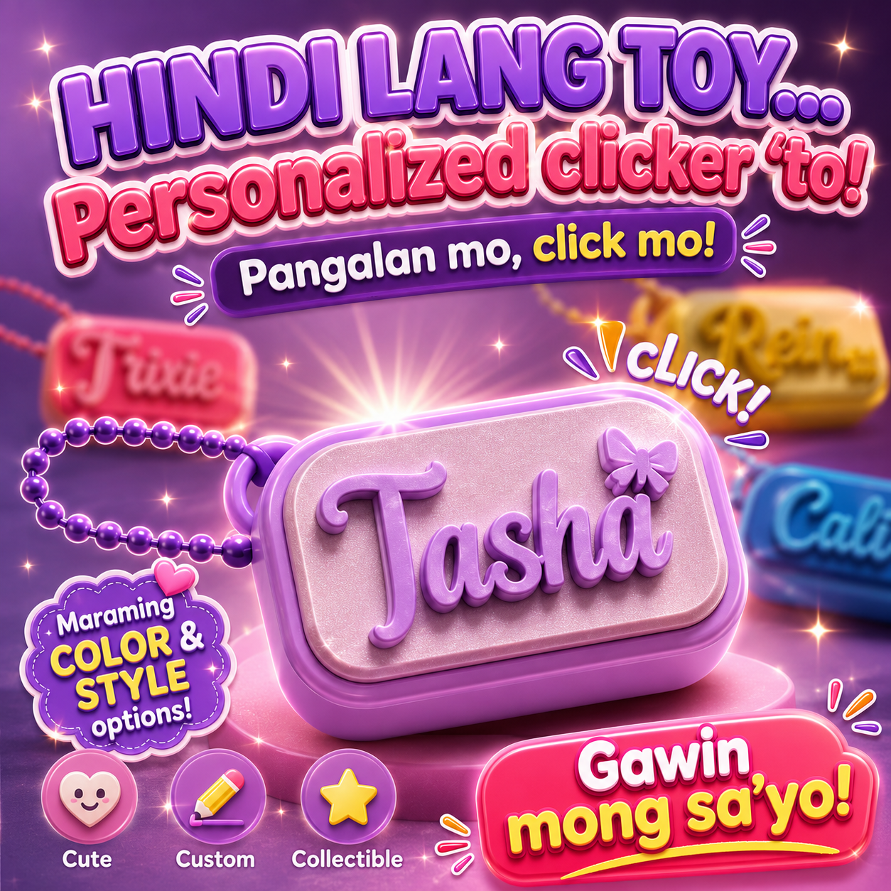 Personalized Custom Name Fidget Clicker Toy