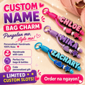 PERSONALIZED PARACORD CHUNKY NAME KEYCHAIN | CUSTOM NAME BAG CHARM | BOTTLE CHARM